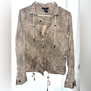 Anna Caí jacket beige with black leopard spots size XS lyocell super cute !